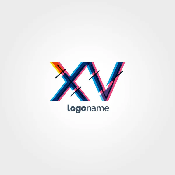 XV multicolored letters logo — Stock Vector
