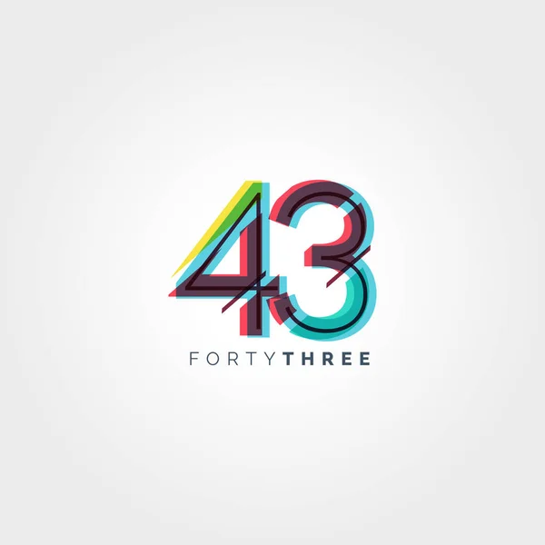 Ψηφίο σύγχρονο αριθμό 43 λογότυπο — Διανυσματικό Αρχείο