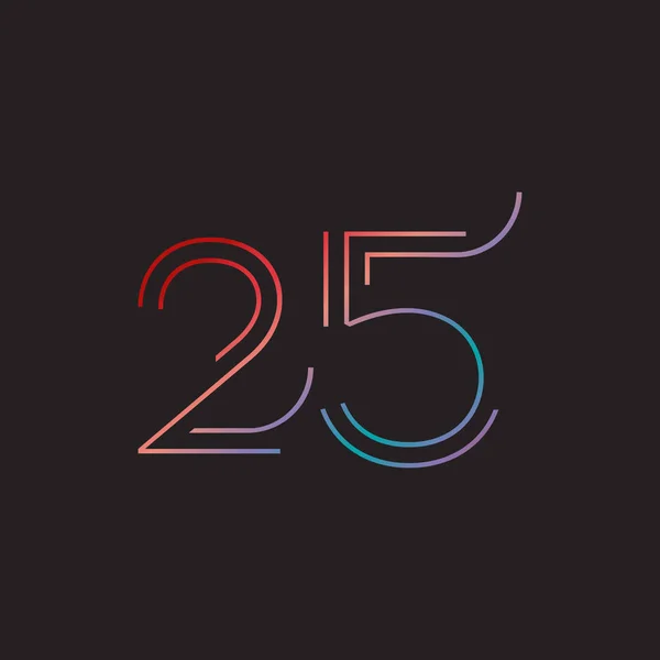 Dígito número contemporâneo 25 logotipo —  Vetores de Stock