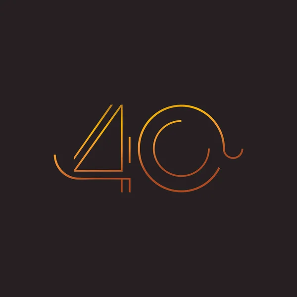 Logotipo contemporáneo número 40 del dígito — Vector de stock