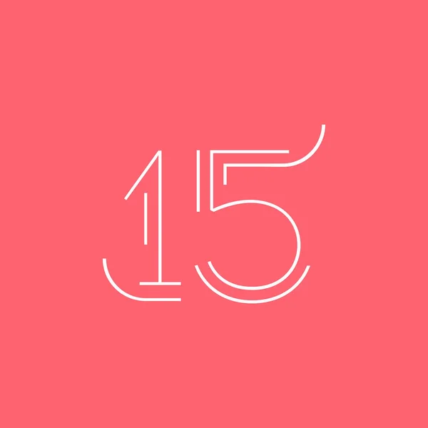 桁現代的な数 15 ロゴ — ストックベクタ