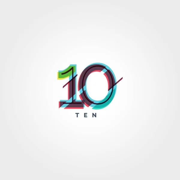 Chiffre numéro contemporain 10 logo — Image vectorielle