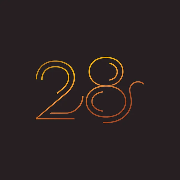 Cifra contemporanea numero 28 logo — Vettoriale Stock