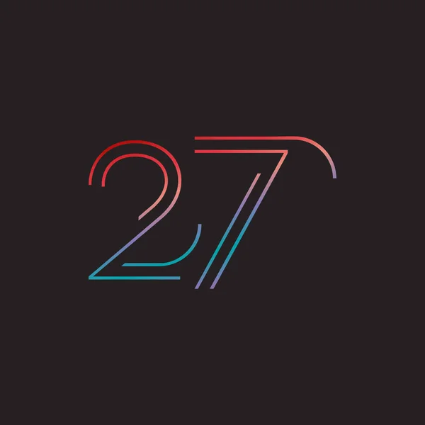 Dígito número contemporâneo 27 logotipo —  Vetores de Stock