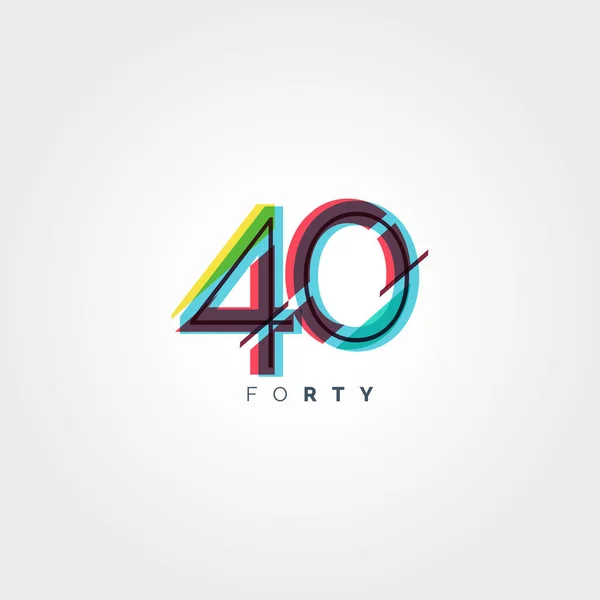 Cifra contemporanea numero 40 logo — Vettoriale Stock