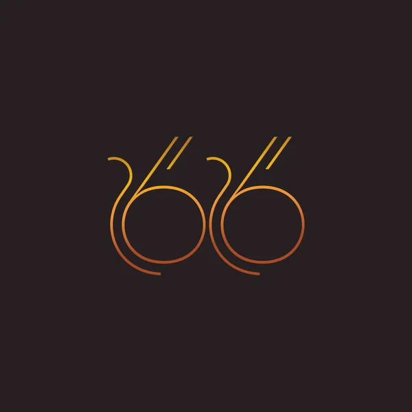 Logotipo contemporáneo número 66 del dígito — Vector de stock