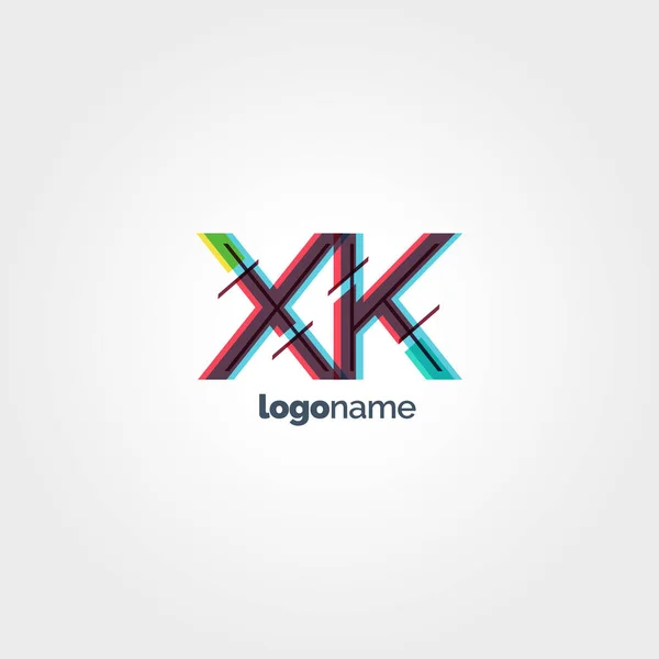 XK multicolored letters logo — Stock Vector