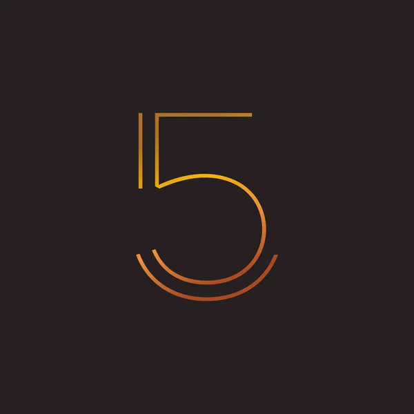 5 番号ロゴのアイコン — ストックベクタ