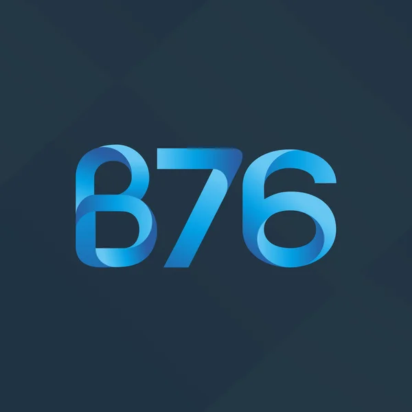 Letter en cijfer logo B76 — Stockvector