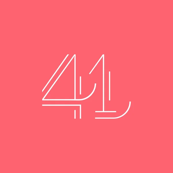 Einstellige Zahl 41 Logo — Stockvektor