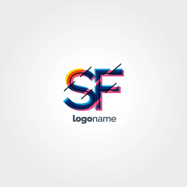 SF lettres connectées logo — Image vectorielle