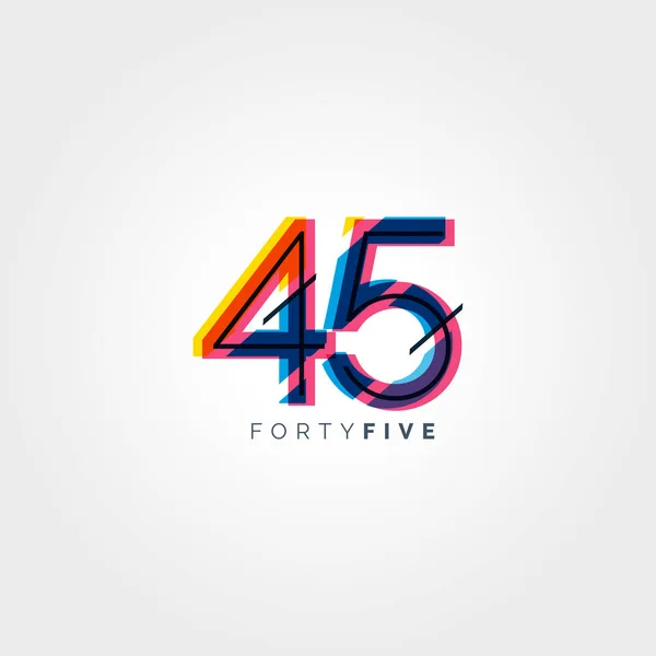Chiffre numéro contemporain 45 logo — Image vectorielle