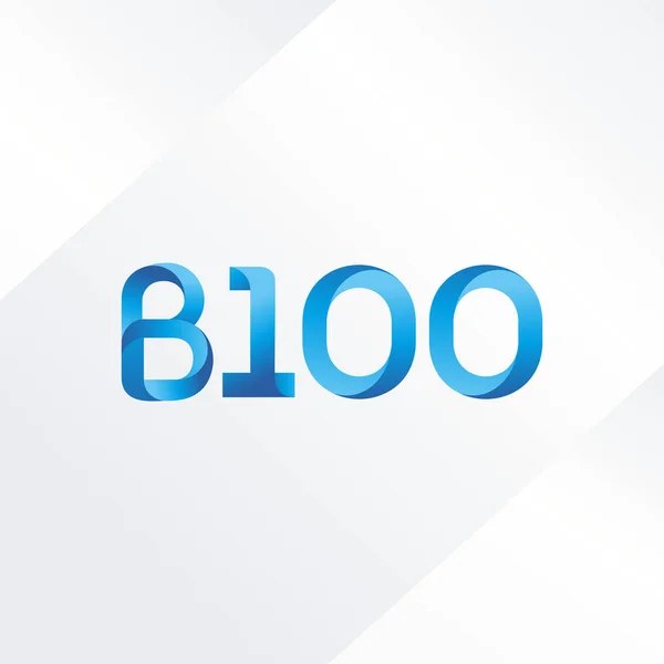 Γράμμα και αριθμός λογότυπο B100 — Διανυσματικό Αρχείο