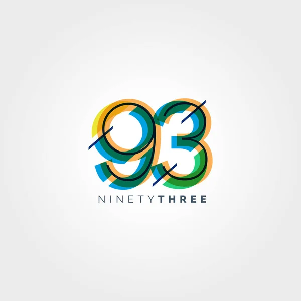93 nummer Logo pictogram — Stockvector