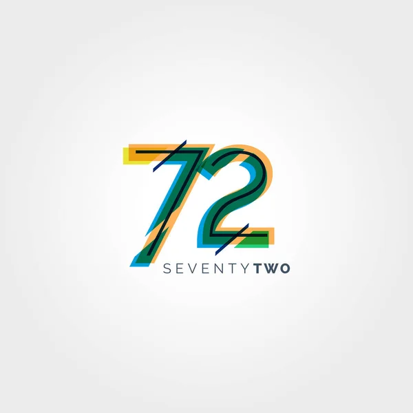 72 номер логотип значок — стоковий вектор