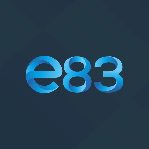 文字と数字のロゴ E83 — ストックベクタ