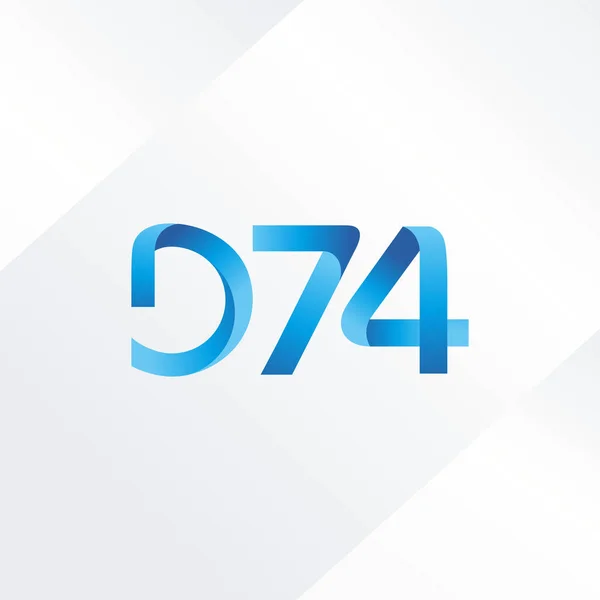 Betű és szám logó D74 — Stock Vector