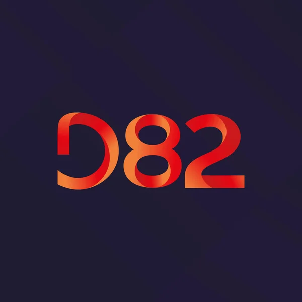Logo lettre et chiffre D82 — Image vectorielle