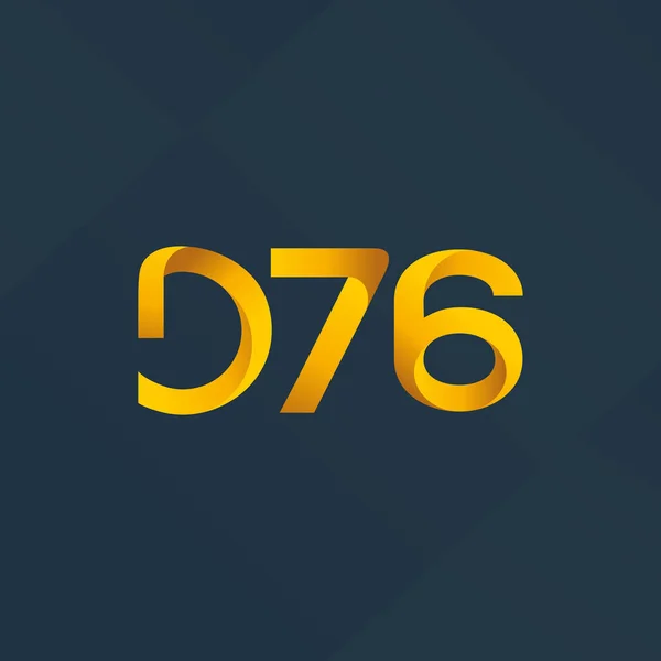 Logotipo da letra e do dígito D76 — Vetor de Stock
