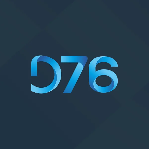 Bokstav och siffra logotyp D76 — Stock vektor
