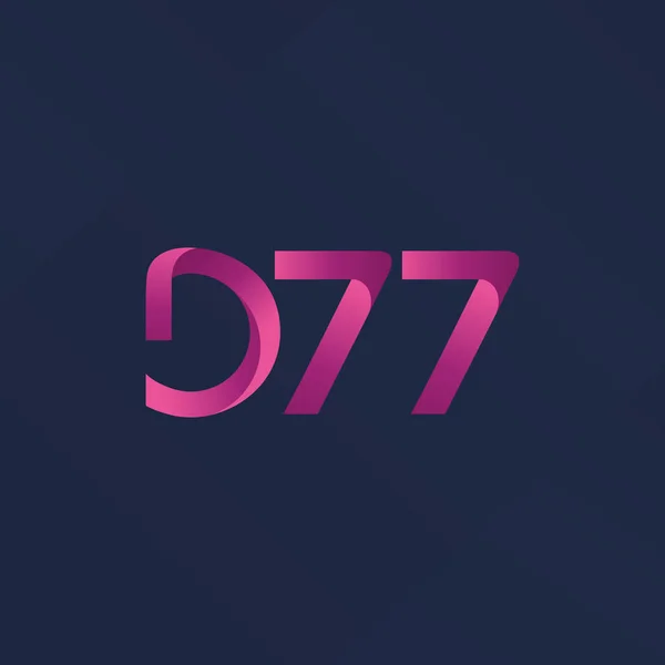 Litery i cyfry logo D77 — Wektor stockowy