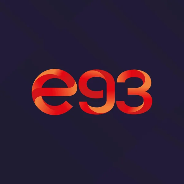 문자와 숫자 로고 E93 — 스톡 벡터