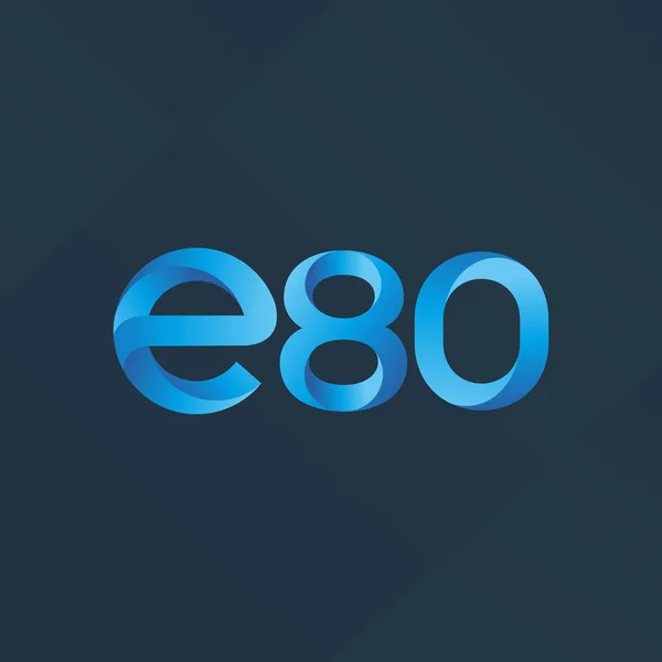 Logotipo da letra e do dígito E80 — Vetor de Stock