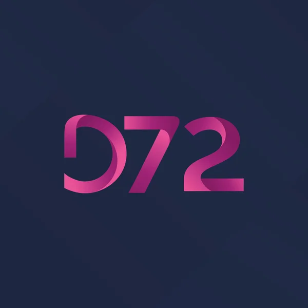 Bokstav och siffra logotyp D72 — Stock vektor