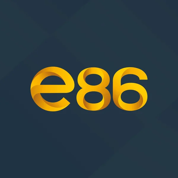 Písmeno a číslice logo E86 — Stockový vektor