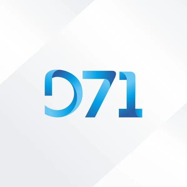 Lettera e logo a cifre D71 — Vettoriale Stock