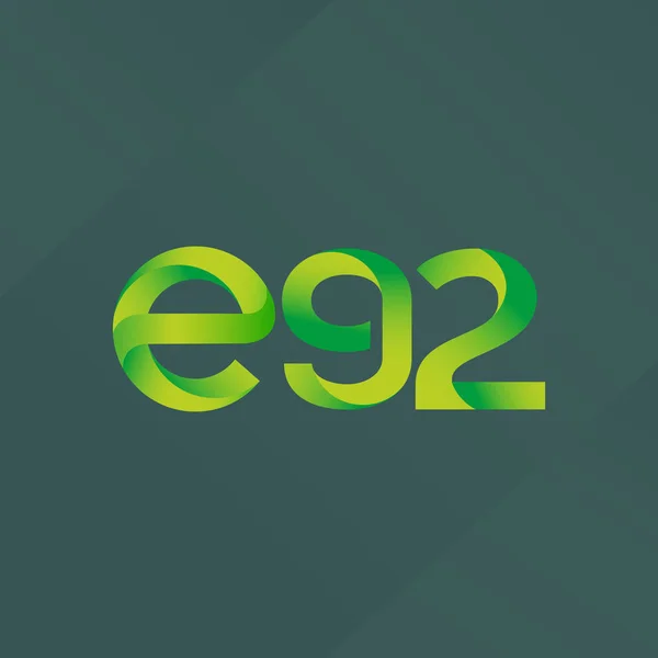 문자와 숫자 로고 E92 — 스톡 벡터