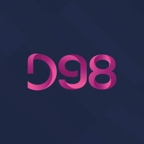 Bokstav och siffra logotyp D98 — Stock vektor