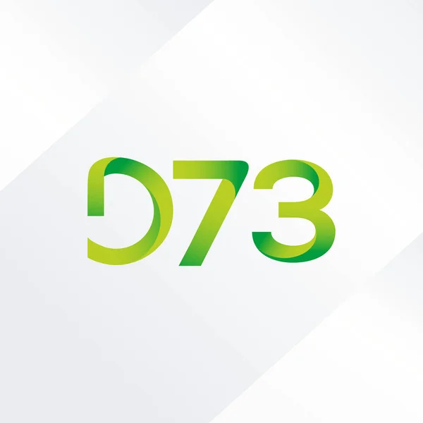 Buchstabe und Ziffer Logo d73 — Stockvektor