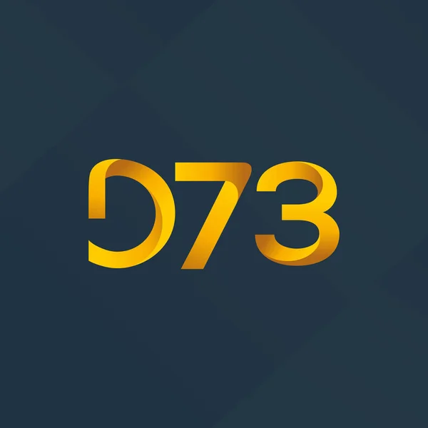 Litery i cyfry logo D73 — Wektor stockowy