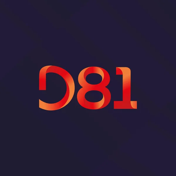 Logo lettre et chiffre D81 — Image vectorielle