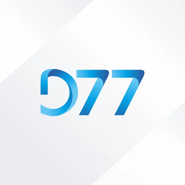 Letter en cijfer logo D77 — Stockvector