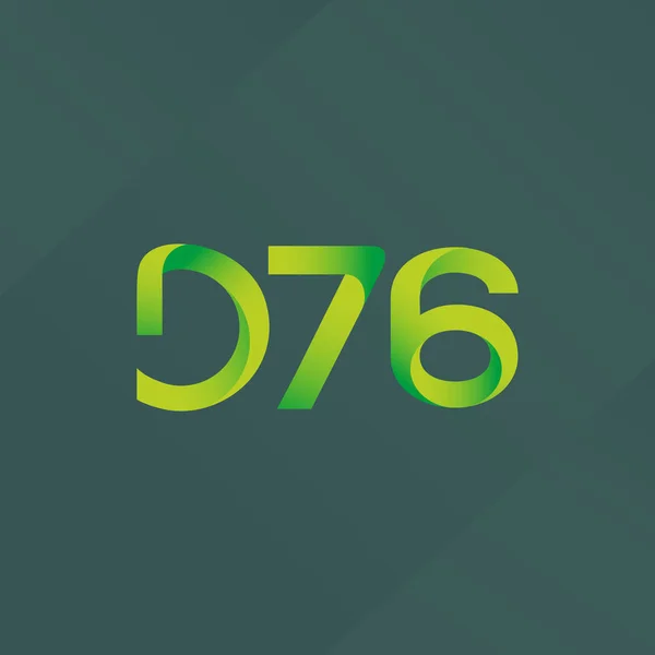 Písmeno a číslice logo D76 — Stockový vektor