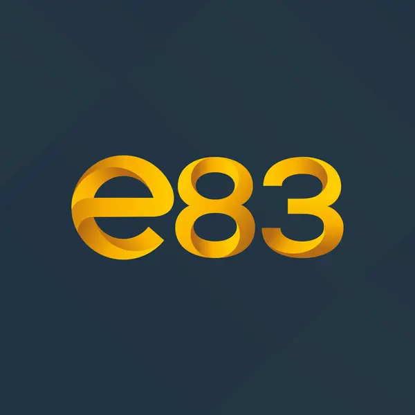 Písmeno a číslice logo E83 — Stockový vektor