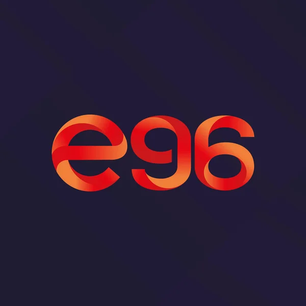 Logo lettre et chiffre E96 — Image vectorielle