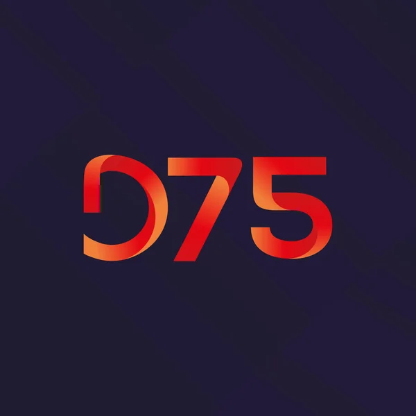 Logotipo da letra e do dígito D75 — Vetor de Stock