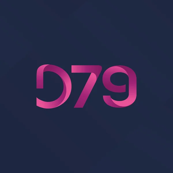 Bokstav och siffra logotyp D79 — Stock vektor