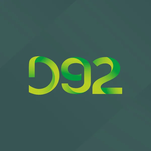 Buchstabe und Ziffer Logo d92 — Stockvektor