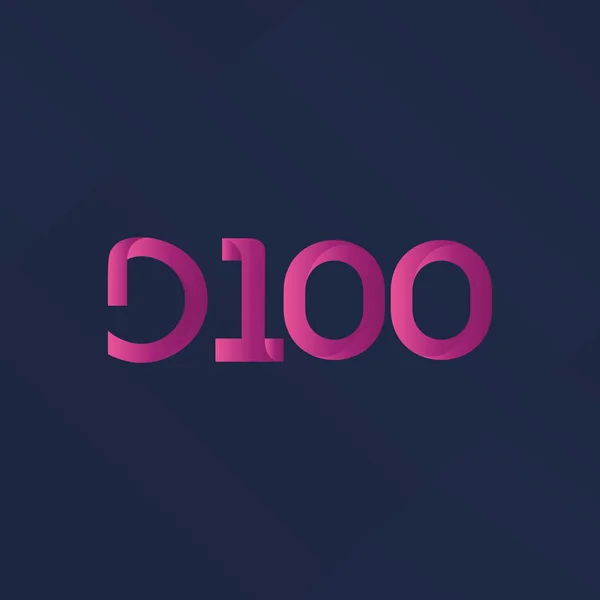 Logo lettre et chiffre D100 — Image vectorielle