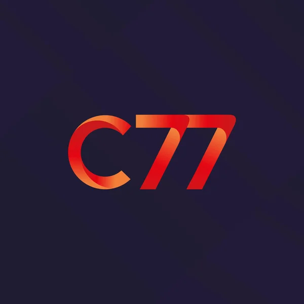 Logotipo de letra y dígito C77 — Vector de stock