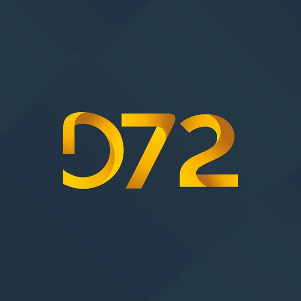 Písmeno a číslice logo D72 — Stockový vektor