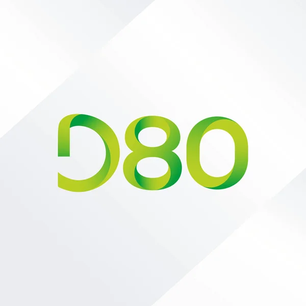 Logotipo de letra y dígito D80 — Vector de stock