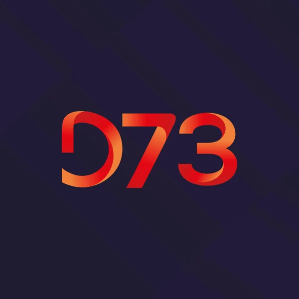 Litery i cyfry logo D73 — Wektor stockowy