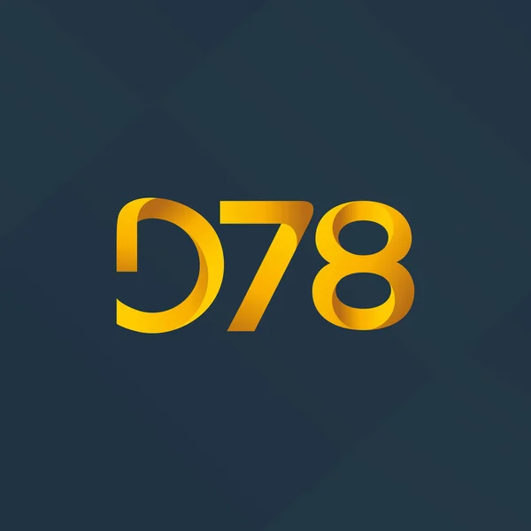 Буква и цифра логотип D78 — стоковый вектор