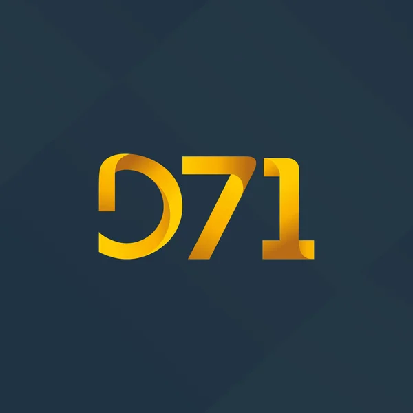 Písmeno a číslice logo D71 — Stockový vektor