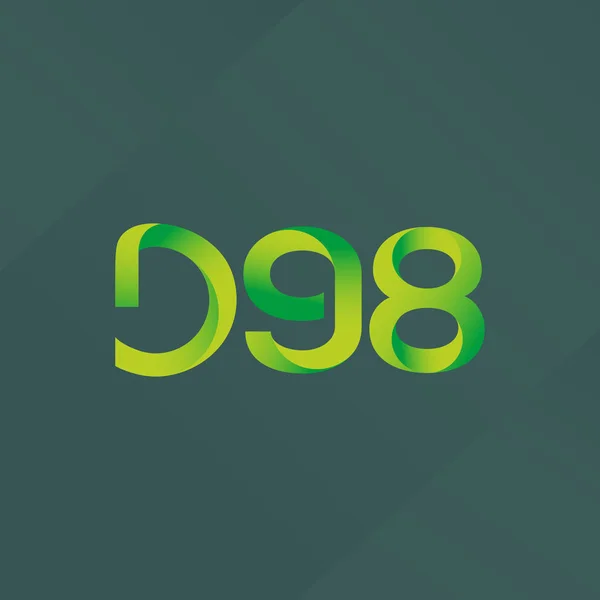 Buchstabe und Ziffer Logo d98 — Stockvektor